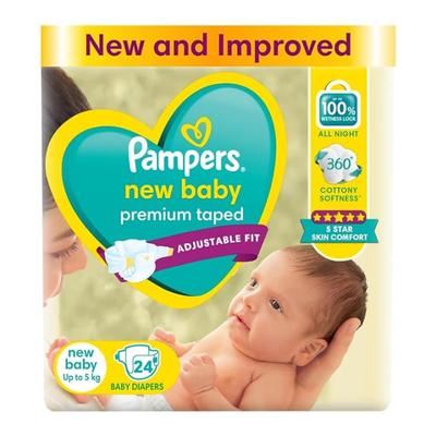 Pampers New Baby Premium Taped Diaper Pants 24's - Diapers & Wipes