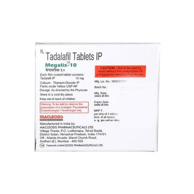 Megalis 10mg Tablet 4'S - Impotence/Erectile Dysfunction (Ed)