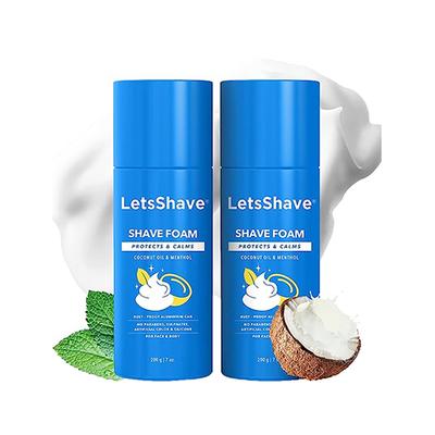 LetsShave Shave Foam - Coconut Oil & Menthol (Pack of 2 x 200 gm) - Shaving Foams