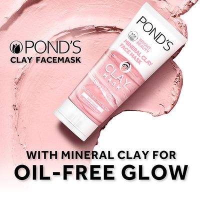 Pond's Bright Beauty Mineral Clay Face Mask For Oil Free Instant Glow 90 gm - Masks & Peels