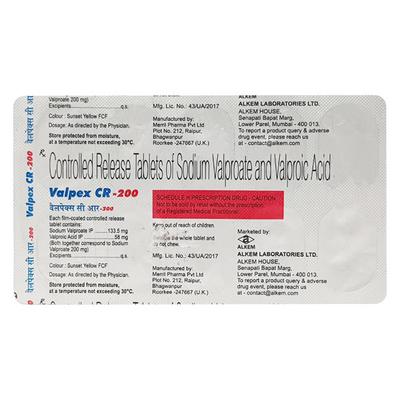 Valpex CR 200mg Tablet 10'S - Epilepsy/Convulsion-Ant