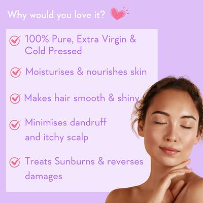 Wishcare 100% Pure Cold Pressed Jojoba Oil For Hair & Skin-Strengthens Hair-Moisturizes Skin (100ml) - Hair Oils