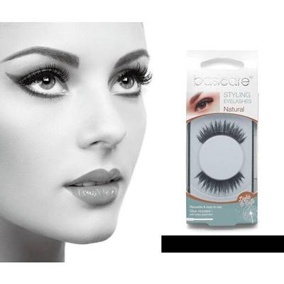 Basicare Stying Eyelashes With Latex Glue,Nature Hair Thick 1's - Eyelashes