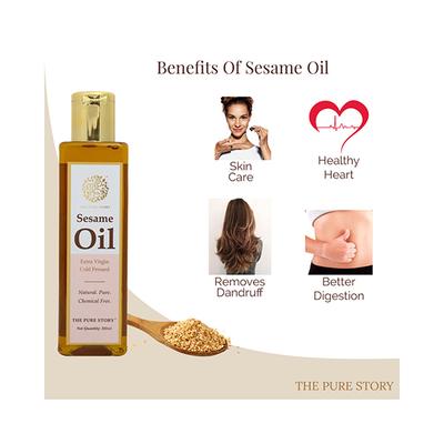 The Pure Story Sesame Oil Pure Natural Cold Pressed Hair Oils 200ml - Hair Oils