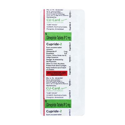 CUPRIDE 2 Tablet 10's - Diabetes-Ant