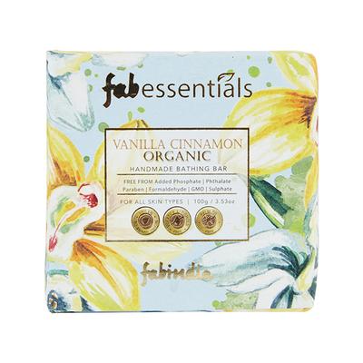 Fabessentials Vanilla Cinnamon Handmade Bathing Bar Organic With Coconut Oil 100gm - Soaps