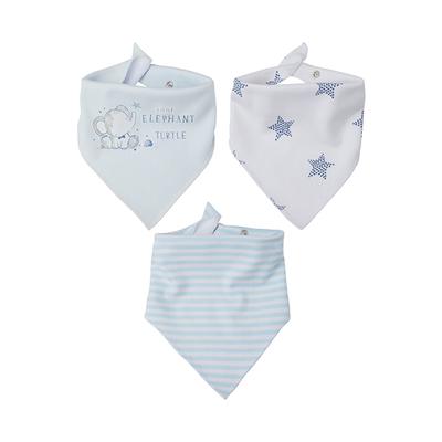 Mothercare Elephant and Turtle Dribbler Bibs - Blue (Pack of 3) - Feeding & Nursing