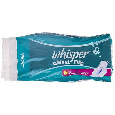 Whisper Maxi Nights Sanitary Pads for Women, Large, 8 Napkins 75 gm - Sanitary Napkins