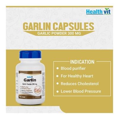HealthVit Garlin 300 mg Capsule 60's - Herbal Dietary Supplement