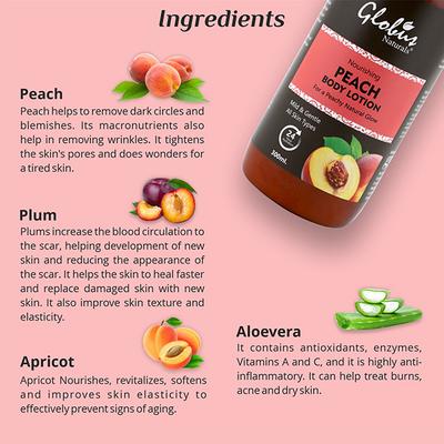 Globus Naturals Nourishing Peach Body Lotion Enriched 300 ml - Lotions & Creams