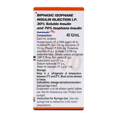 Huminsulin 30/70 40IU Injection 1X10ml - Diabetes-Ins