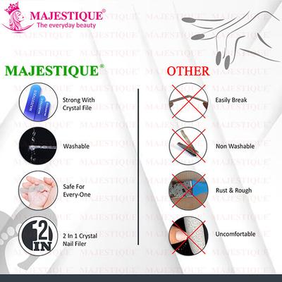 Majestique Crystal Nail File, Double Sided, Nail Care Tool - Color May Vary 1's - Manicure & Pedicure Kits