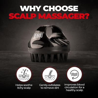 Beardo Scalp Massager Advanced with Soft Silicone Bristles Deep Cleansing and Exfoliation 1's - Multi-Stylers