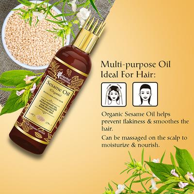 Oriental Botanics Organic Sesame Oil with Comb Applicator 200 ml - Hair Oils