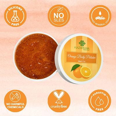 Kazarmaa Orange Body Polisher Exfoliating Body Scrub 250 gm - Scrubs & Exfoliants