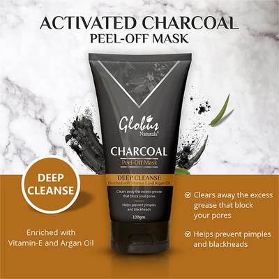 Globus Naturals Charcoal Peel Off Mask (Pack of 2) 200 gm - Masks & Peels