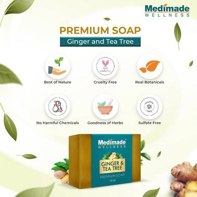 Medimade Ginger & Tea Tree Premium Soap (Pack of 3) 1's - Soaps