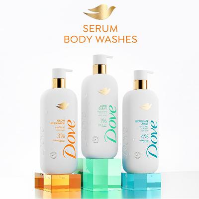 Dove 3% Brightening Serum + Vitamin C Glow Recharge Serum Body Wash, 300 ml - Shower Gels & Body Wash