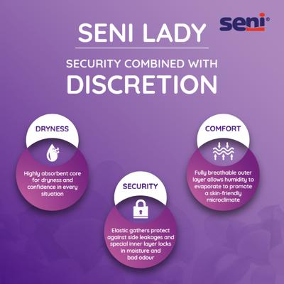 Seni Lady Bladder Control Pads Extra 15's - Adult Diapers & Pads