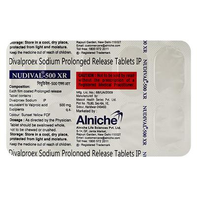 NUDIVAL XR 500mg Tablet 10's - Epilepsy/Convulsion-Ant