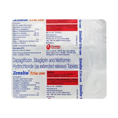 ZENSITA TRIO 1000 Tablet 15's - Diabetes-Ant