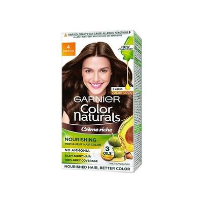 Garnier Color Naturals Creme Riche - Shade 4 Brown (70 ml + 60 gm) - Crème