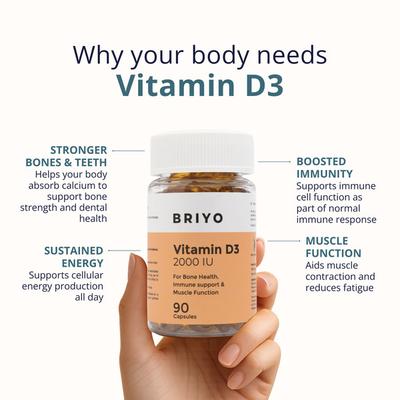 Briyo Vitamin D3 2000 IU Capsule 90's - Multi-Vitamins