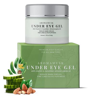 AromaMusk Under Eye Gel For Puffy Eyes, Dark Circles, Wrinkles & Fine Lines With Vitamin C and Cucumber 50 gm - Under Eye Creams & Serums