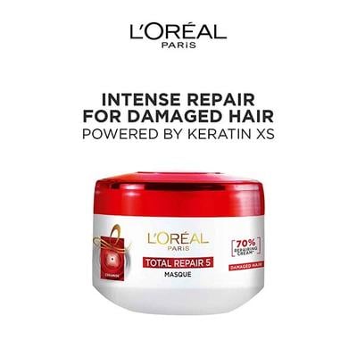 L'Oreal Paris Total Repair 5 Masque Ceramide 70 Percent Repairing Cream 200gm - Hair Masks & Packs