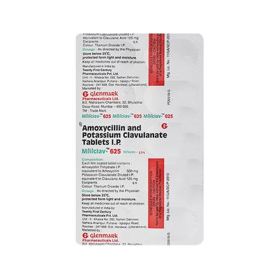 Miliclav 625mg Tablet 10'S - Bacterial Infections-Pen