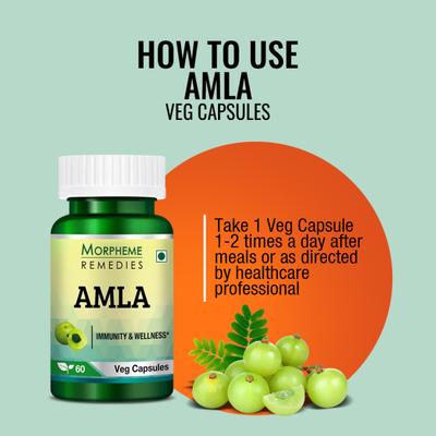 Morpheme Remedies Amla Caps 500mg Veg Caps 60's - Herbal Dietary Supplement