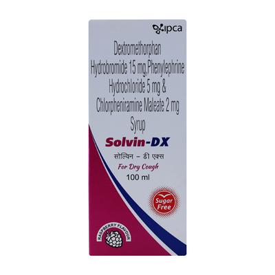 SOLVIN DX Sugar Free Raspberry Flavour Syrup 100ml - Cough And Cold-Cou