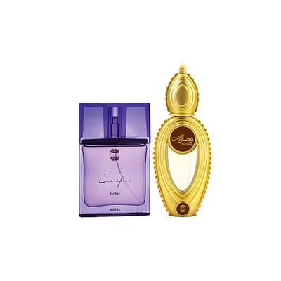 Ajmal Sacrifice For Her EDP Floral Musky Perfume And Wisal Dhahab EDP Fruity Floral Perfume 100 ml - Perfumes (Edt/Edp)