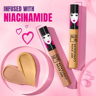Elle 18 Get Even Concealer, Shell, Buildable Coverage, For Dark spots & Fine Lines 5.4 ml - Concealer