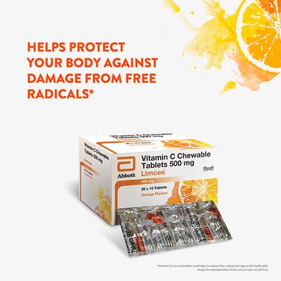 LIMCEE ORANGE FLAVOUR 500mg Chewable Tablet 15's - Supplements-Vic