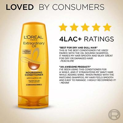 L'Oreal Paris 6 Oil Nourish Conditioner New Rich In Care Dry & Dull Hair 192.5ml - Conditioners