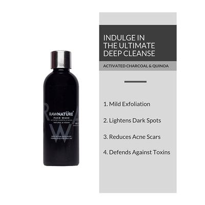 Raw Nature Face Wash - Activated Charcoal & Quinoa 100 gm - Face Wash & Cleansers