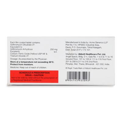 AZRO 250mg Tablet 10's - Bacterial Infections-Mac