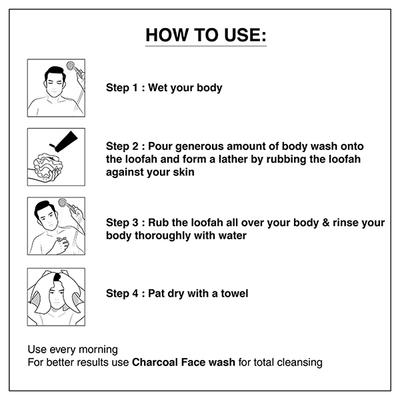 The Man Company Charcoal Body Wash - Lemongrass & Cinnamon 250 ml - Shower Gels & Body Wash