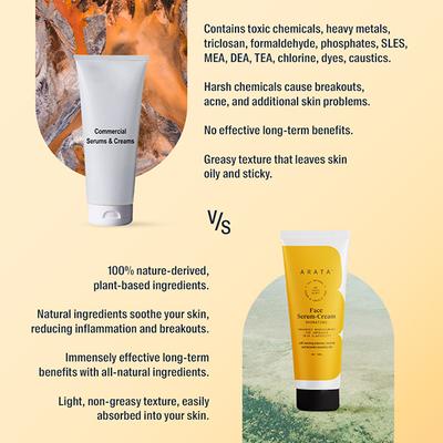 Arata Natural Hydrating Face Serum-Cream With Evening Primrose, Rosehip & Lavender Oil 50 ml - Face Serum