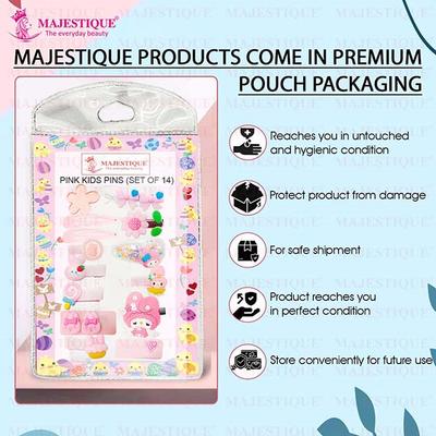 Majestique Multi Shape Hair Clips Set Baby Hairpin For Girls Cute Design Hair Accessories For Kids - Multicolor 14's - Hair Clips/Bands