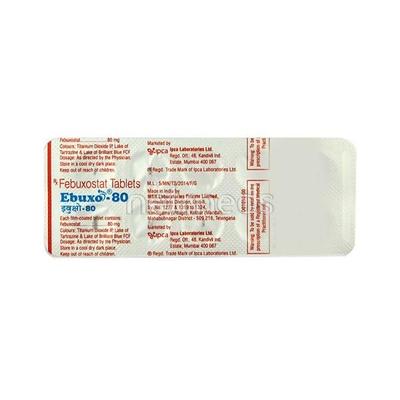 Ebuxo 80mg Tablet 10'S - Gout