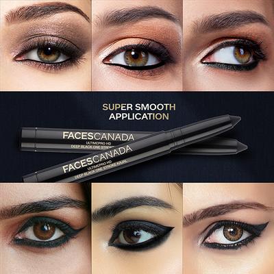 Faces Canada Ultime Pro HD Deep Black One Stroke Kajal, 1.4gm - Kajal & Kohls