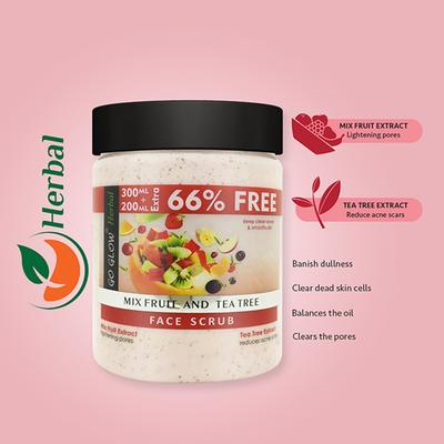 Berina Go Glow By Berina Mix Fruit & Tea Tree Face Scrub 500 ml - Scrubs & Exfoliants