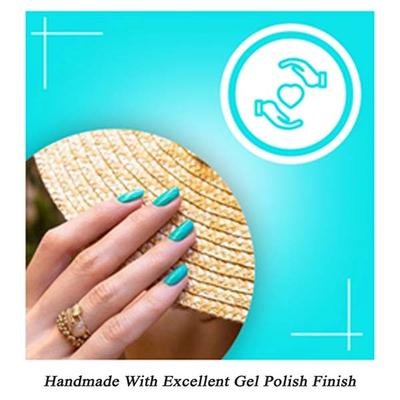Nails On Board Handmade Press On Gel Nails- Pastle Aqua Blue Small 50 gm - Nail Care