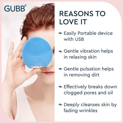 GUBB Facial Cleansing Massager Brush with USB, Silicone Face Scrubber 1's - Massagers