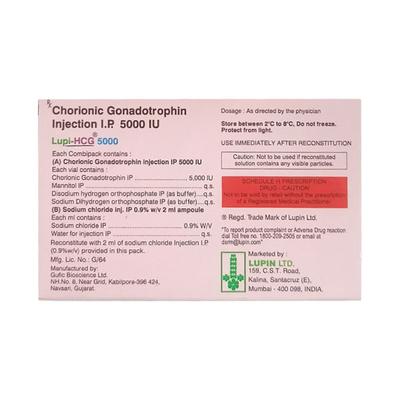 Lupi Hcg 5000IU Injection 1's - Hormonal Therapy-Tro