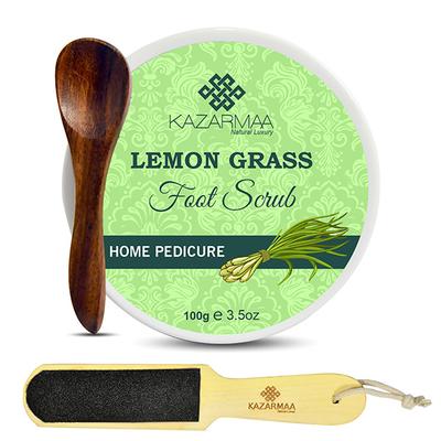 Kazarmaa Lemon Grass Foot Scrub And Foot Scrubber Tool 250 gm - Foot Scrubs