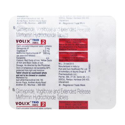 VOLIX TRIO FORTE 2 Tablet 15's - Diabetes-Ant