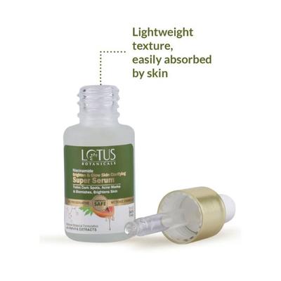 Lotus Botanicals Niacinamide & Papaya Brighten & Glow Skin Clarifying Super Serum 14 ml - Face Gels